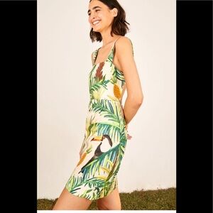 New Farm Rio Toucan Paradise Back Belt Mini Dress Size XL Resort Wear Tropical
